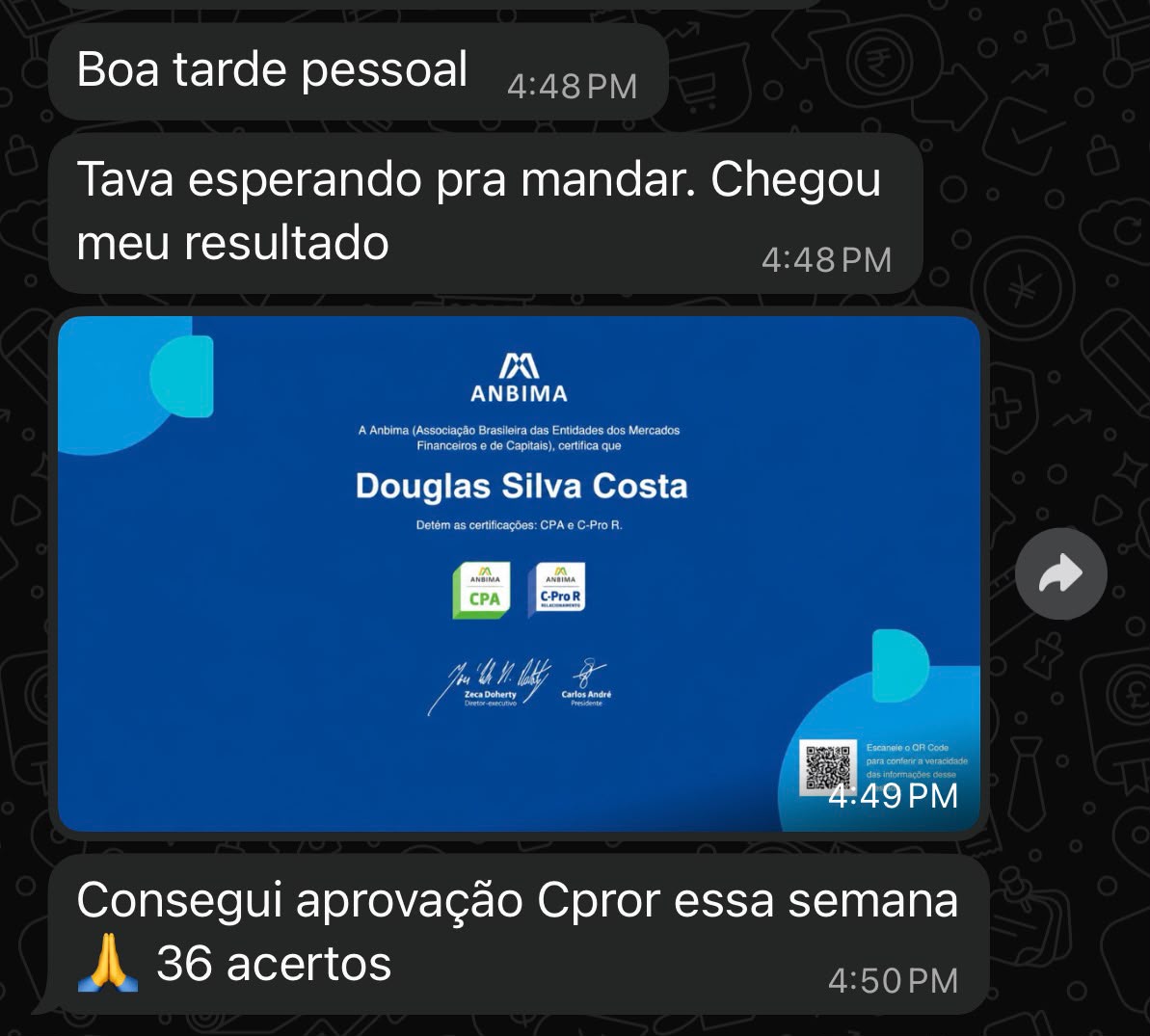 Douglas Silva Costa, aluno(a) 4U