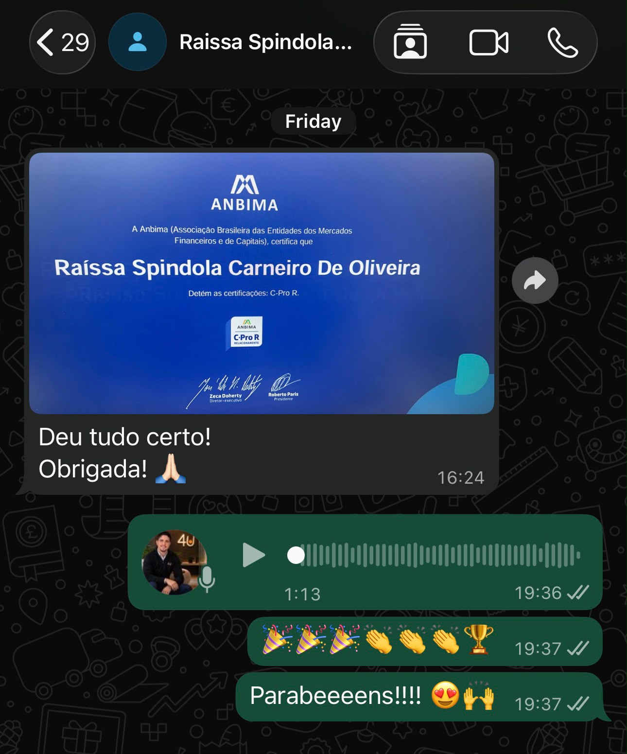 Raíssa Spindola Carneiro de Oliveira, aluno(a) 4U